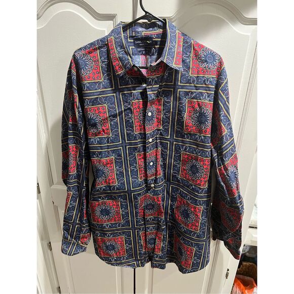 Daniel Cremieux XL Shirt Made in Hong Kong Paisley Bandana Fine Cotton - Picture 3 of 9